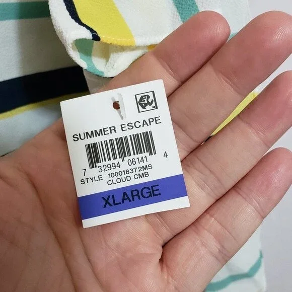 Charter Club Cloud Combo Tie Sleeve Top (AJ) - Picture 5 of 8